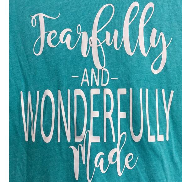 Canvas teal turquoise fearfully and wonderfully made graphic tee - small - Picture 2 of 6